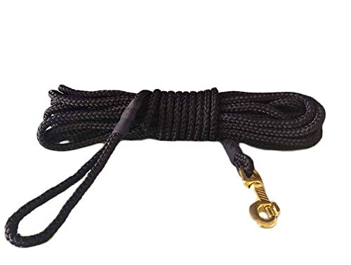 Schwarz Hundeleine Lange Übungsleine Feldleine Schleppleine Suchleine für Mittelgroße Grosse Hunde Retriever Trainingsleine Ausbildungsleine Fährtenleine 3M 5M 10M 15M 20M Seil (5M) von feiling