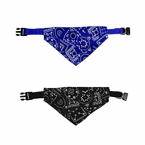 feiling 2er Pack Hundehalsband mit Tuch Katze Kanin Halstuch Halsband Welpen Bandana Einstellbare Kragen Dreieck Schal für Kleine und mittelgroße Hunde (L, Pack b) von feiling