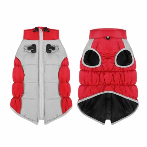 feiling Daunen Hundeweste Reflektierende Hundemantel Quilten Haustier Kleidung Bequeme Winter Hundejacke für Mittlere und Große Hunde (rot, 4XL) von feiling