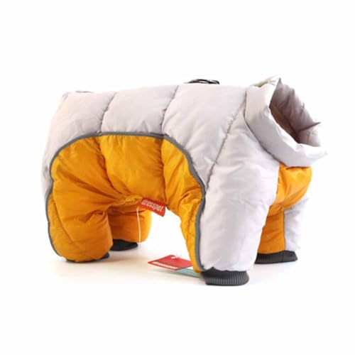 feiling Gepolsterte Hundejacke für Winter 4 Beine Steppjacke Daunen Hundemantel Reflektierende Bequeme Outdoor Kleidung für Kleine Hunde, Welpen (beige, 22#) von feiling