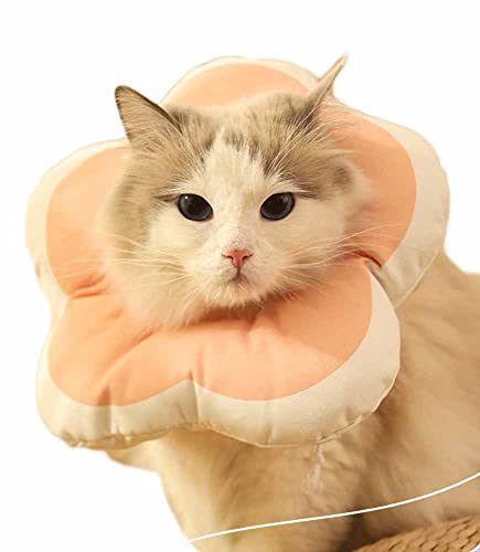 feiling Halskrause für Haustiere Einstellbar Anti-Biss-Halsband Katzen Hunde Weiches Halsband Anti-Leck-Wunde Leichtgewicht Elizabeth-Halsband Schutzkragen (pink, M) von feiling