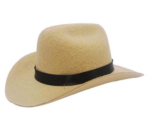 feiling Haustier Cowboy Hut für Katzen Welpen Kleine Hunde Kostüm Kopfbedeckung Einstellbare Sonnenhut Hundecap Mütze (beige 1, L) von feiling