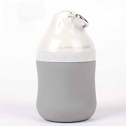 feiling Haustier Outdoor Tragbar Silicon Wasser Flasche Hunde Katzen Reise Schüssel Faltbar Trinkbecher Trinkflasche Wasserspender Feeder für Wandern Sport Gehen (400ml, grau) von feiling
