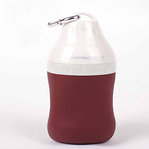 feiling Haustier Outdoor Tragbar Silicon Wasser Flasche Hunde Katzen Reise Schüssel Faltbar Trinkbecher Trinkflasche Wasserspender Feeder für Wandern Sport Gehen (400ml, rot) von feiling