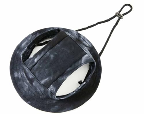 feiling Haustier Sunbonnet Hut für Katzen Welpen Kleine Hunde Kostüm Kopfbedeckung Sonnenhut Einstellbare Hundecap Mütze mit Ohr-Löcher (schwarz, L: Kopfumfang 41cm) von feiling