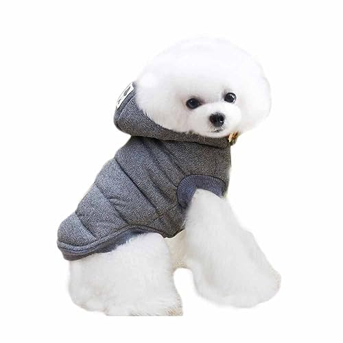 feiling Herbst Winter Hundejacke Warm Hundemantel mit Kapuzen Bequeme Dicker Hundeweste für Kleine Mittlere Hunde (M, grau) von feiling