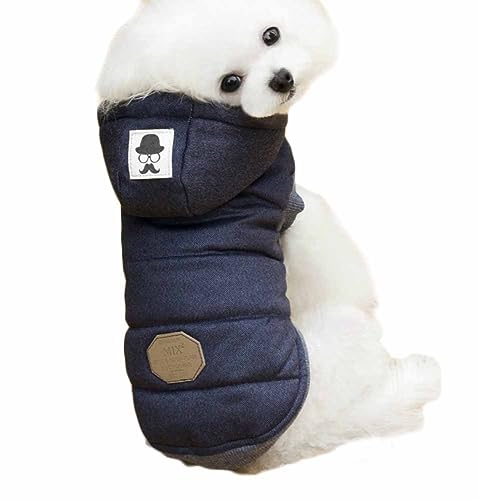 feiling Herbst Winter Hundejacke Warm Hundemantel mit Kapuzen Bequeme Dicker Hundeweste für Kleine Mittlere Hunde (S, blau) von feiling