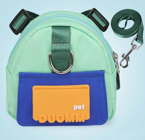 feiling Hund Rucksack Geschirr für Kleine und Mittlere Hunde Draussen Backpack Einstellbare Haustier Tasche Hundegeschirr mit Hundeleine für Wandern Camping Reise (M, grün) von feiling