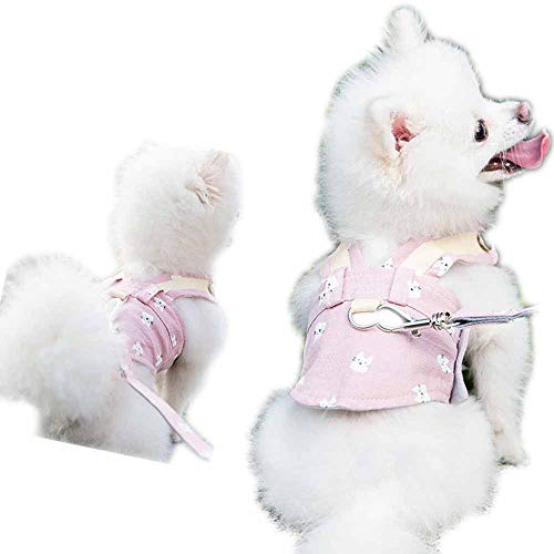 feiling Hundegeschirr Atmungsaktiv Mesh Katzengeschirr Welpengeschirr Hunde West für Kleine und Mittelgroße Hunde Brustgeschirre Hundekostüm mit 1.2M Hundeleine Schleppleine (XL, Pink) von feiling