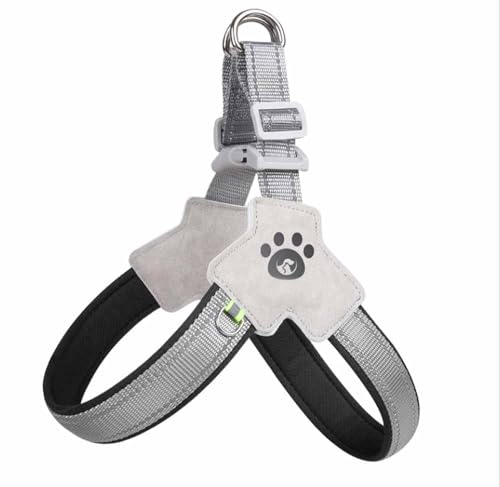 feiling Hundegeschirr Reflektierend Verstellbare Haustier Brustgeschirre Y-Form Harness für Mittlere und Kleine Hunde (schwarz, L) von feiling