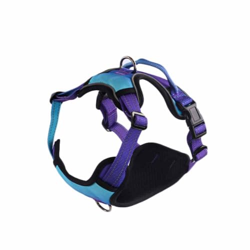 feiling Hundegeschirr mit Handgriffe Reflektierend Brustgeschirre Verstellbare Haustier Geschirr für Mittlere und Große Hunde (blau, 2XL-4) von feiling