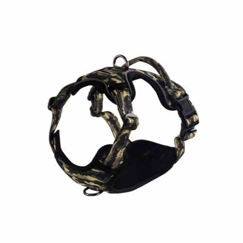 feiling Hundegeschirr mit Handgriffe Reflektierend Brustgeschirre Verstellbare Haustier Geschirr für Mittlere und Große Hunde (grün, XL-3) von feiling