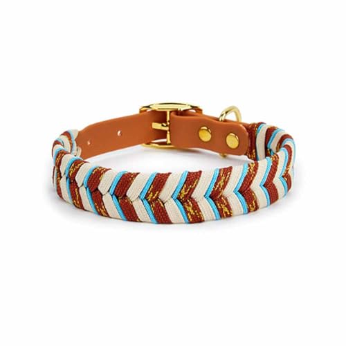 feiling Hundehalsband Verstellbare Geflochten Mehrfarbig Hundehalskette für Kleine und Mittelgroße Hunde (braun, M) von feiling