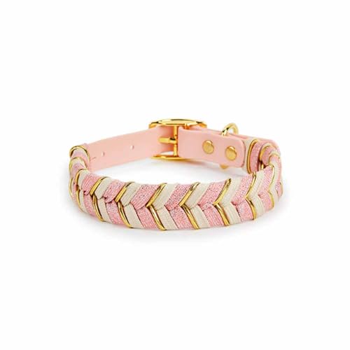 feiling Hundehalsband Verstellbare Geflochten Mehrfarbig Hundehalskette für Kleine und Mittelgroße Hunde (pink, S) von feiling
