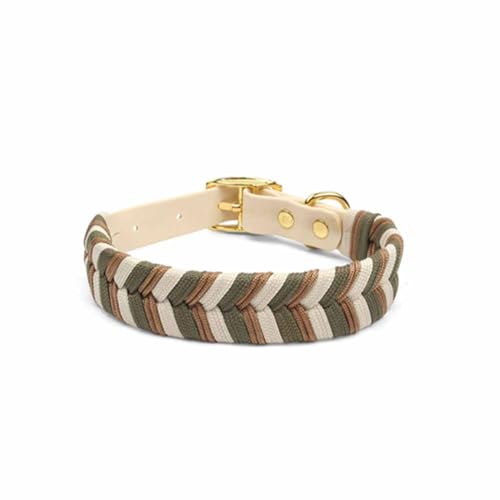 feiling Hundehalsband Verstellbare Geflochten Mehrfarbig Hundehalskette für Kleine und Mittelgroße Hunde (weiß, L) von feiling