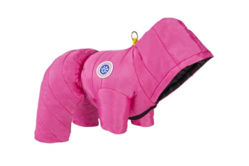feiling Hundejacke Gepolsterte für Winter 4 Beine Steppjacke Warm Hundemantel mit Metallhake für Hundeleine, Bequeme Outdoor Kleidung für Kleine Hunde (rosa, XL for 5kg-6.5kg) von feiling