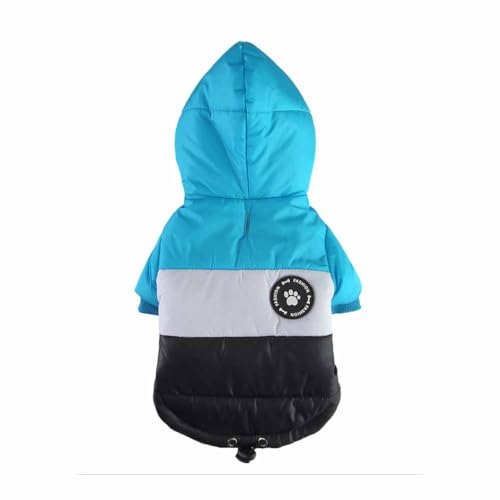feiling Hundejacke Gepolsterte mit Kapuze Steppjacke Daunen Hundemantel Bequeme Outdoor Kleidung für Kleine und Mittlere Hunde Winterjacke (blau, S) von feiling