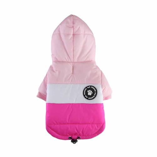 feiling Hundejacke Gepolsterte mit Kapuze Steppjacke Daunen Hundemantel Bequeme Outdoor Kleidung für Kleine und Mittlere Hunde Winterjacke (pink, XL) von feiling