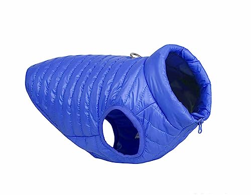 feiling Hundejacke Winter Steppjacke Gepolsterte Hundeweste Reflektierende Katzen Kleidung Bequeme Daunen Hundemantel für Kleine Mittlere Hunde (blau, XS) von feiling