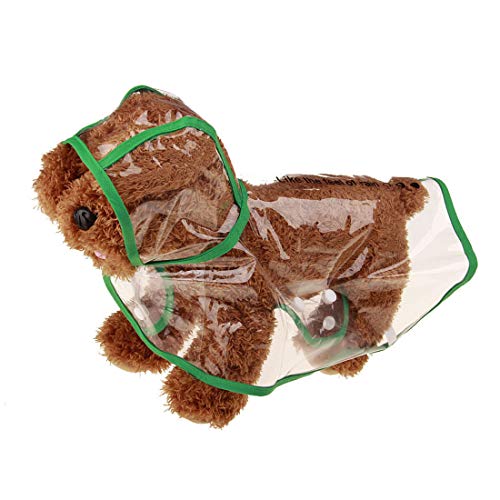 feiling Hunderegenmantel Transparenten für Kleine Mittelgroße Hunde wasserdichte Regensjacke Haustier Regenmantel Umhangmantel (grün, XL) von feiling