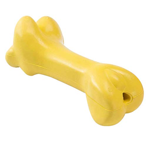 feiling Hundespielzeug für Kleine Hunde Welpen Zahnreinigung Kauspielzeug Haustier Interaktives Quietschspielzeug Mittlerer Hund (Gelb) von feiling