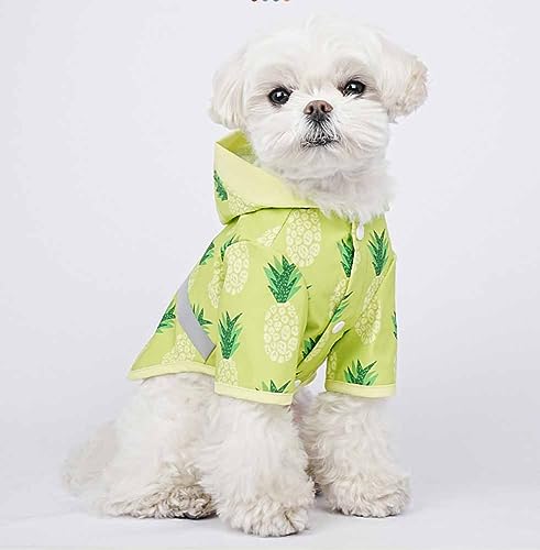 feiling Kleine Hund Regensjacke Gedruckt Regenmantel wasserdichte Haustier Reflektierend Bekleidung Mittelgroße Hunde (grün, 2XL) von feiling