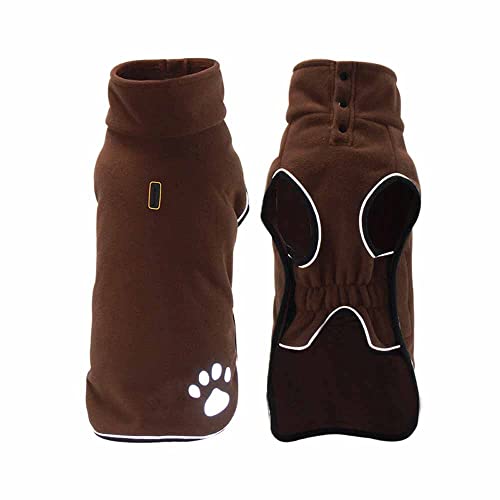 feiling Outdoor Fleece Jacke für Kleine Mittlere und Große Hunde Sport Gilet Winter Herbst Thermal Coat Weste Haustier Bekleidung Bequeme Hundemantel Pullover (5XL, Braun) von feiling