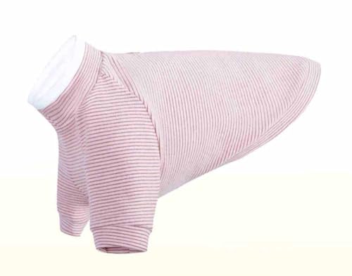 feiling Streifen Hundeshirt Hoher Kragen Hunde Bekleidung Bequeme Sweatshirt für Kleine und Mittlere Hunde Pullover Elastizität Hundekostüm (pink, XL) von feiling