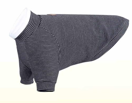 feiling Streifen Hundeshirt Hoher Kragen Hunde Bekleidung Bequeme Sweatshirt für Kleine und Mittlere Hunde Pullover Elastizität Hundekostüm (schwarz, M) von feiling