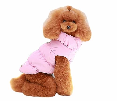 feiling Verdickte Hundeweste Winter Hundemantel Bequeme Outdoor Hundejacke Haustier Thermal Gilet für Kleine Mittlere Hunde (L, pink) von feiling