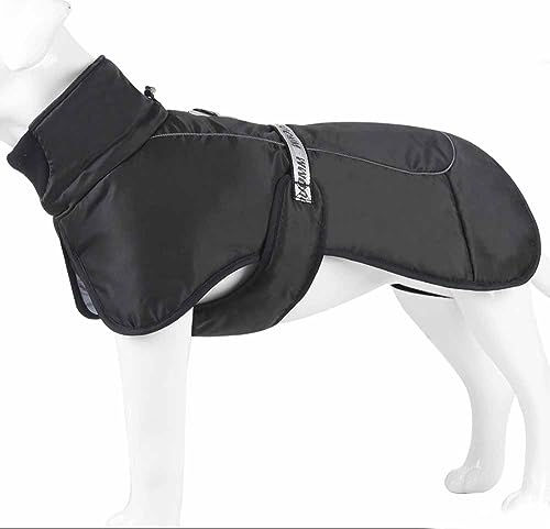 feiling Winter Hundejacke für Mittlere und Große Hunde Steppjacke Wasserdicht Gepolsterte Hundeweste Reflektierende Bequeme Kleidung Hundemantel (3XL, schwarz) von feiling