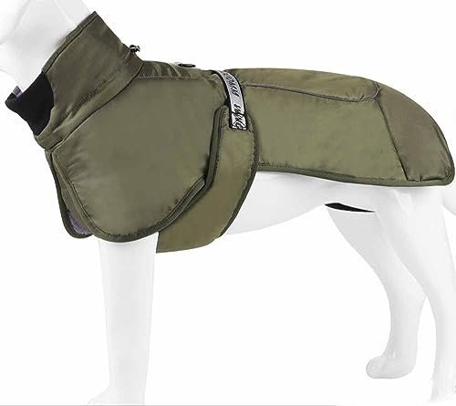 feiling Winter Hundejacke für Mittlere und Große Hunde Steppjacke Wasserdicht Gepolsterte Hundeweste Reflektierende Bequeme Kleidung Hundemantel (5XL, grün) von feiling