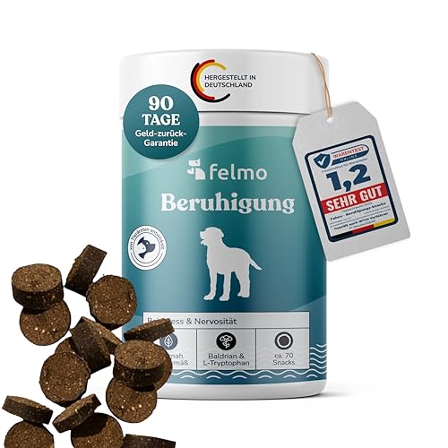 FELMO Beruhigungs-Snacks für Hunde, Leckerlis zur Beruhigung bei Stress und gegen Anspannung - Mit Baldrian für die Entspannung und Ausgeglichenheit deines Dog, ohne GewöhnungseffektIhre von felmo