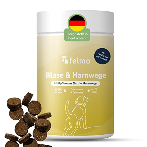 FELMO Blasen- & Harnwege-Snacks für Hunde - ca. 70 Leckerlis zur Unterstützung der Blasenfunktion bei Blasenschwäche und Blasen- Reizung sowie Inkontinenz - Getreide- und zuckerfrei von felmo