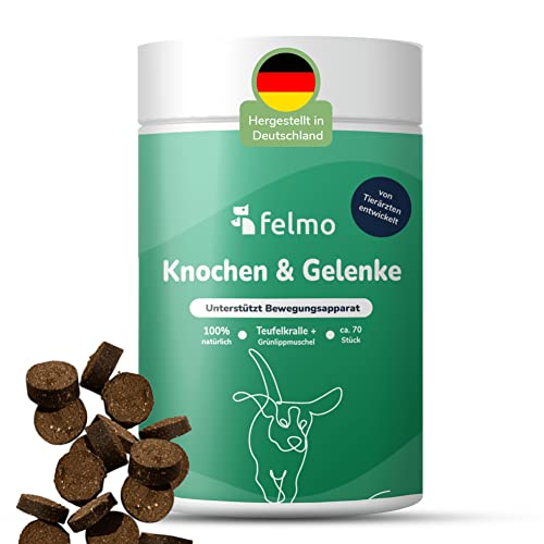 FELMO Knochen- und Gelenk-Snacks mit ca. 70 Leckerlis mit Grünlippmuschel, Glucosamin und Bierhefe für die Stärkung des Bewegungsapparates deines Hundes - Getreide- und zuckerfrei von Grehge