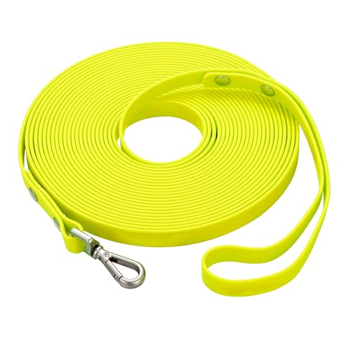 Wasserdichte lange Hundetrainingsleine, 1,8 m, für den Außenbereich, PVC, ideal für große, mittelgroße und kleine Hunde, Trainingsleine, Strand, Hof, Spielen, Camping (Gelb von fengco