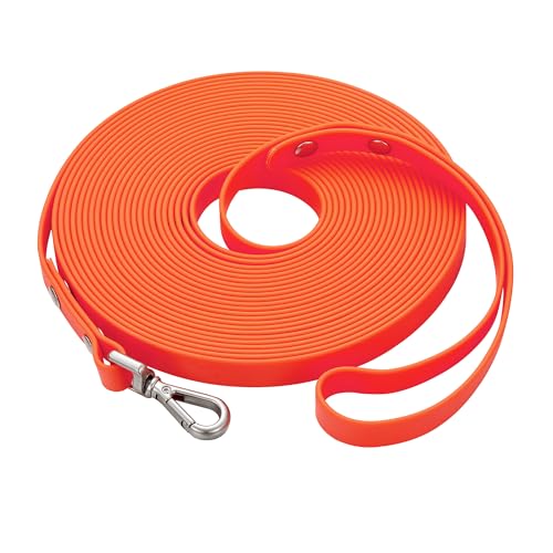 Wasserdichte lange Hundetrainingsleine, 1,8 m, für den Außenbereich, PVC, ideal für große, mittelgroße und kleine Hunde, Trainingsleine, Strand, Hof, Spielen, Camping (Orange von fengco