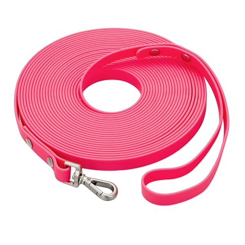 Wasserdichte lange Hundetrainingsleine, 15,2 m, für den Außenbereich, PVC, ideal für große, mittelgroße und kleine Hunde, Trainingsleine, Strand, Hof, Spielen, Camping (rosert) von fengco