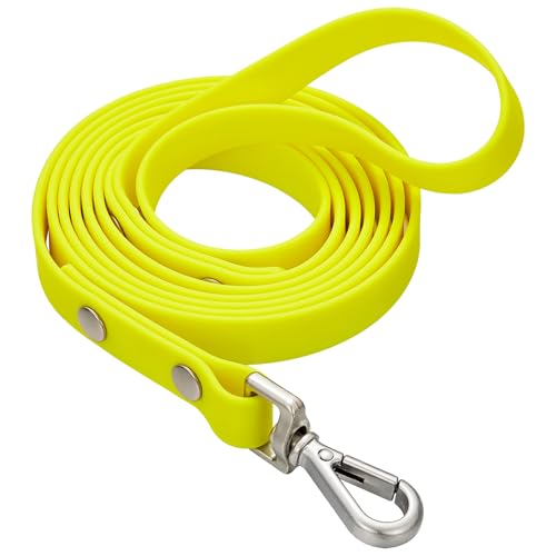 Wasserdichte lange Hundetrainingsleine, 3 m, für den Außenbereich, PVC, ideal für große, mittelgroße und kleine Hunde, Trainingsleine, Strand, Hof, Spielen, Camping (Gelb von fengco