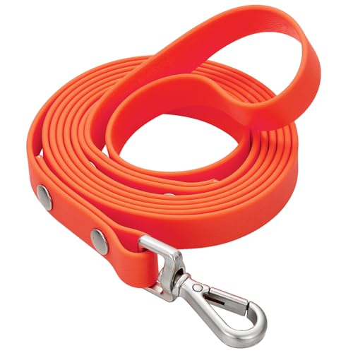 Wasserdichte lange Hundetrainingsleine, 3 m, für den Außenbereich, PVC, ideal für große, mittelgroße und kleine Hunde, Trainingsleine, Strand, Hof, Spielen, Camping (Orange von fengco