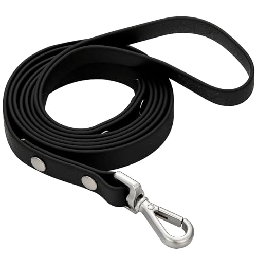Wasserdichte lange Hundetrainingsleine, 3 m, für den Außenbereich, PVC, ideal für große, mittelgroße und kleine Hunde, Trainingsleine, Strand, Hof, Spielen, Camping (schwarz) von fengco