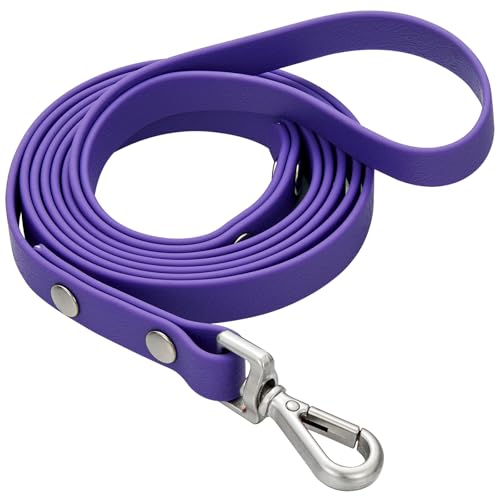 Wasserdichte lange Hundetrainingsleine, 3 m, für den Außenbereich, PVC, ideal für große, mittelgroße und kleine Hunde, Trainingsleine, Strand, Hof, Spielen, Camping (violett) von fengco