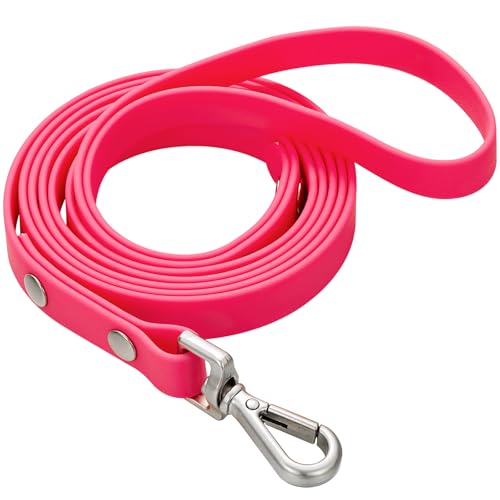 Wasserdichte lange Hundetrainingsleine, 4,5 m, Outdoor-PVC-Hundeleine, ideal für große, mittelgroße und kleine Hunde, Trainingsleine, Strand, Hof, Spielen, Camping (rosert) von fengco