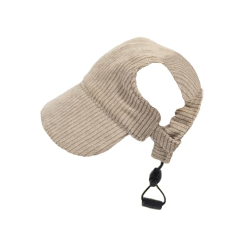 ferater Brauner Hunde-Sonnenhut, Modisch, UV-Schutz, Atmungsaktiv, Ohrlöcher, Verstellbarer Haustierhut für Outdoor-Reisen, Camping, Langlebig, Einfache Installation, Einfach zu Bedienen von ferater