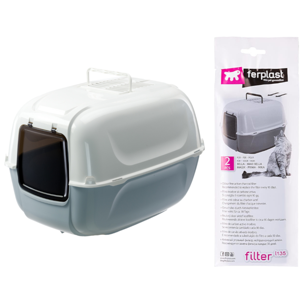 Ferplast Katzentoilette Prima XXL - Sparset: Katzentoilette Prima XXL + 2 Ersatzfilter von ferplast