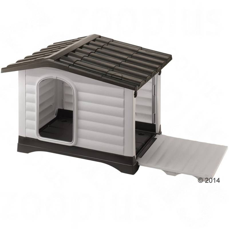 Ferplast Kunststoffhundehütte Dogvilla - Größe 90: B 88 x T 72 x H 65 cm von ferplast