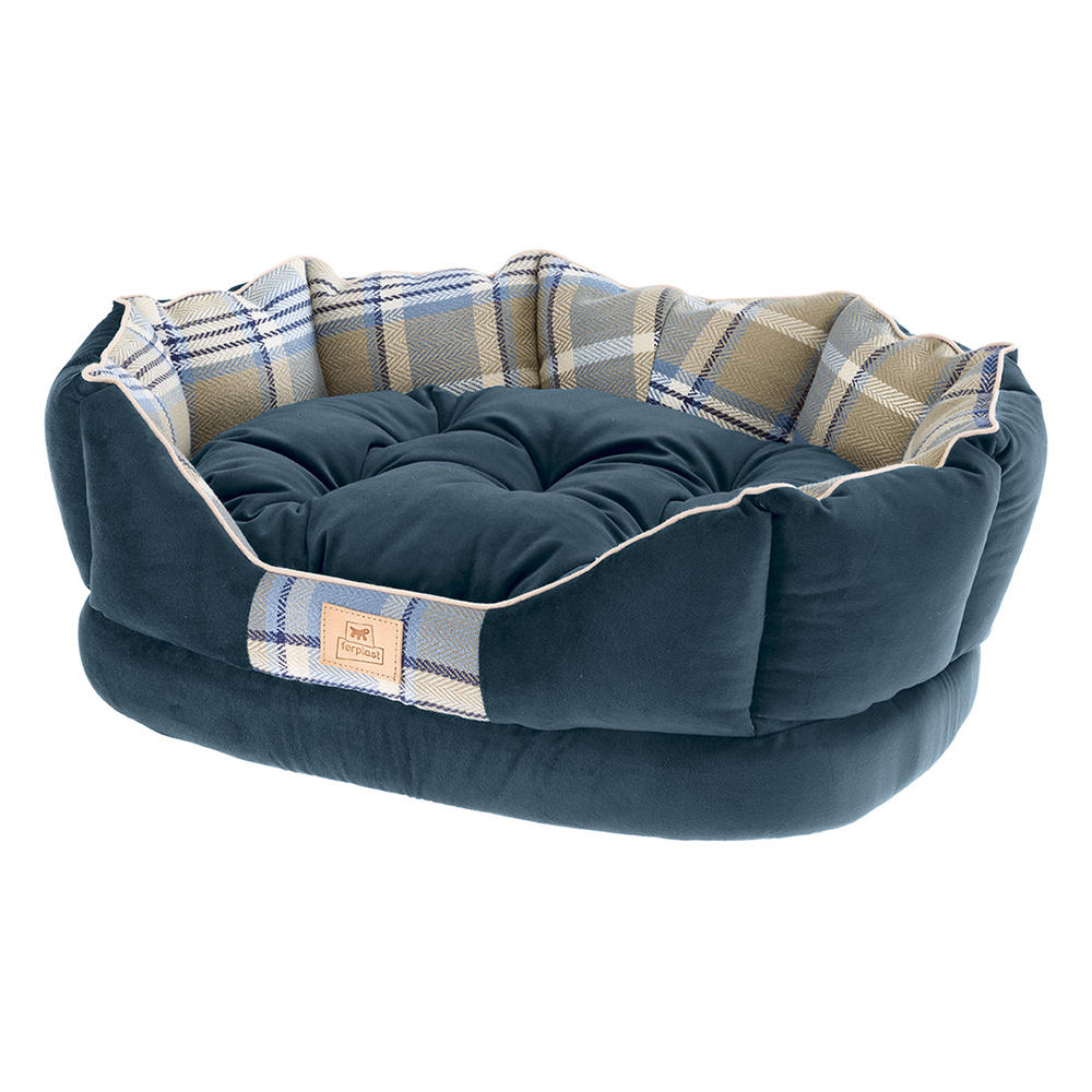 Ferplast Kuschelbett Charles, blau - Größe 60: L 56 x B 42 x H 20 cm von ferplast