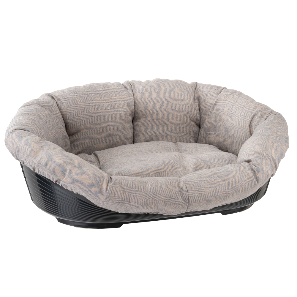 Set aus Ferplast Korb Siesta Deluxe mit Überzug Sofà Tweed beige - Größe 4: L 61,5 x B 45 x H 21,5 cm Set aus Ferplast Korb Siesta Deluxe mit Überzug Sofà Tweed beige - Größe 4: L 61,5 x B 45 x H 21,5 cm von ferplast