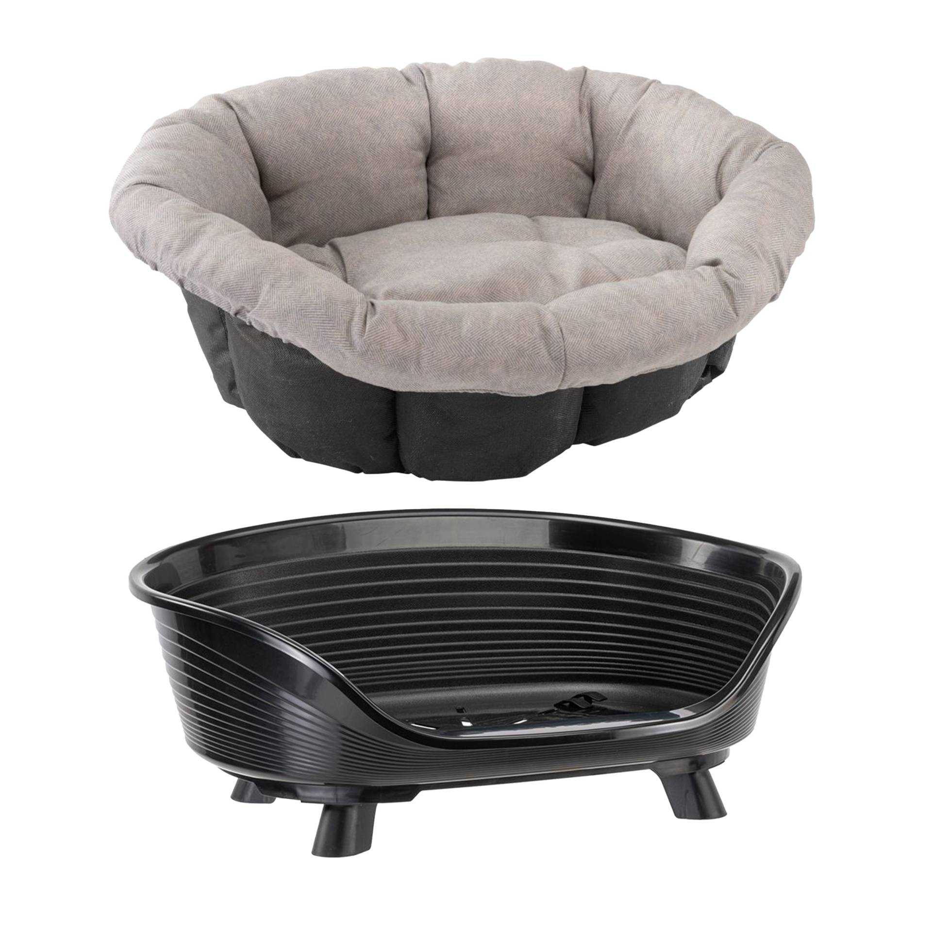 Set aus Ferplast Korb Siesta Deluxe mit Überzug Sofà Tweed beige - Set Größe 4: Korb + Überzug + Füße Set aus Ferplast Korb Siesta Deluxe mit Überzug Sofà Tweed beige - Set Größe 4: Korb + Überzug + Füße von ferplast