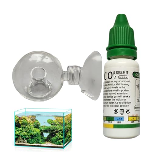 feveo Aquatics Co2 Drop Checker-Lösung,Aquarium-Monitor CO2-Anzeige | Aquatischer CO2-Tropfenprüfer, transparentes Aquarium-Testkit für Tanktest, Aquariumzubehör, Tester von feveo